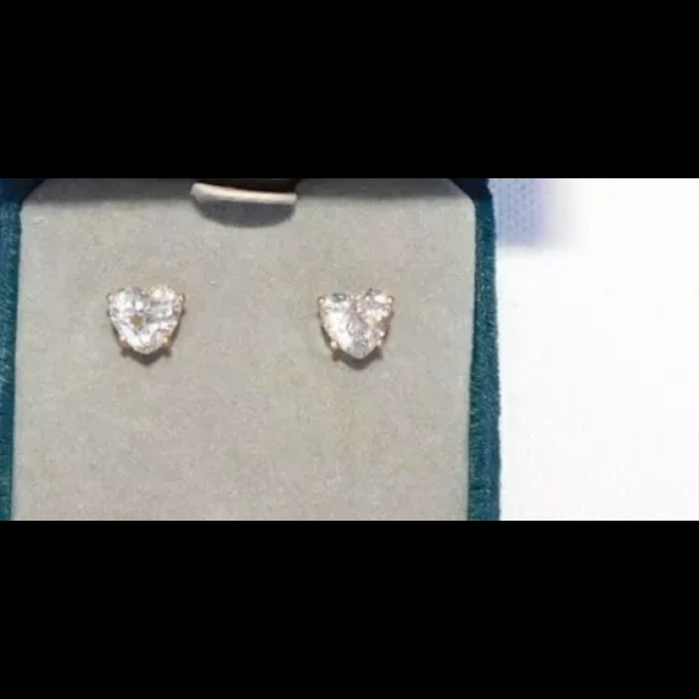 14kt Heart 2ct diamond earrings cz